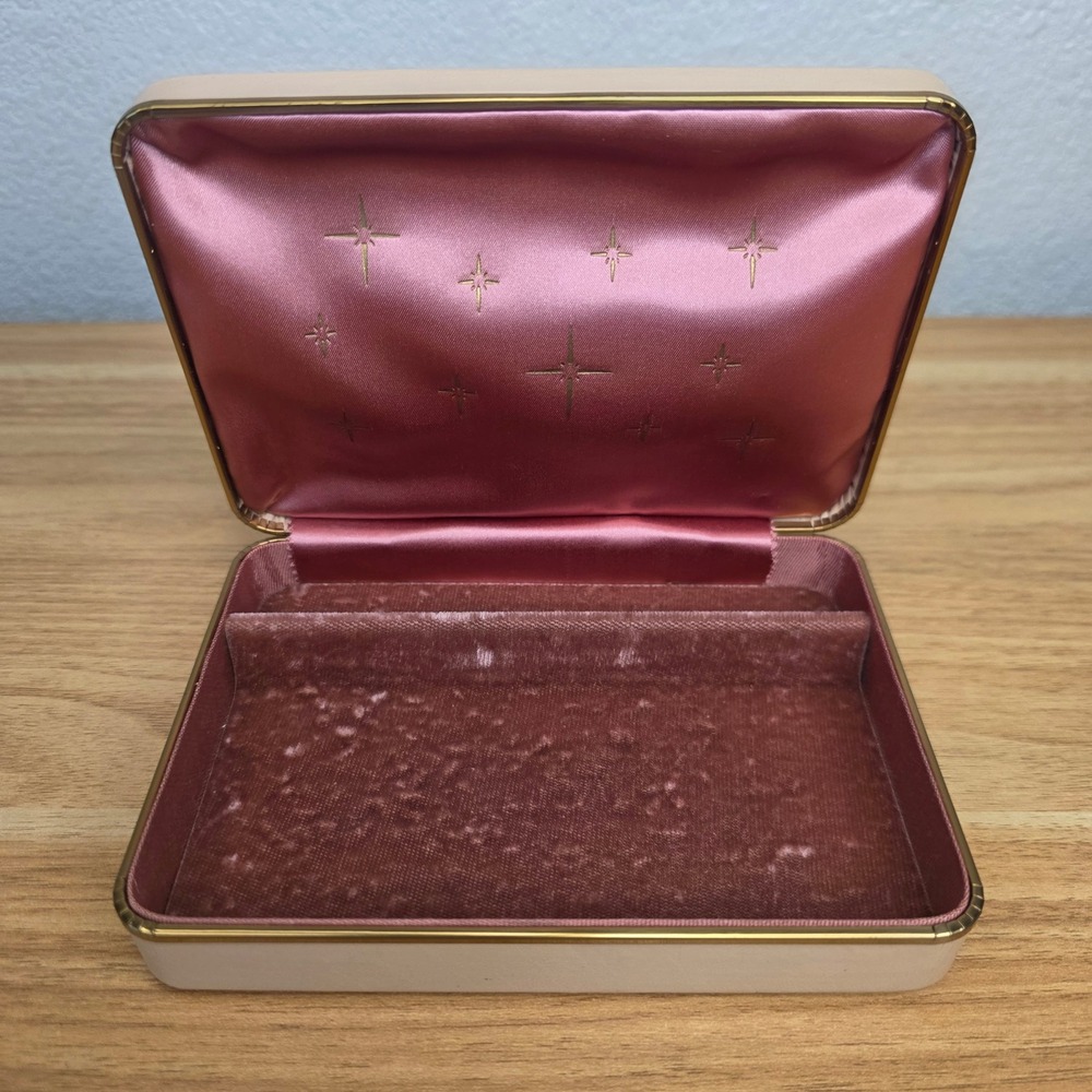 Farrington Vintage Travel Jewelry Box - Genuine Texol Pink Satin and Velvet